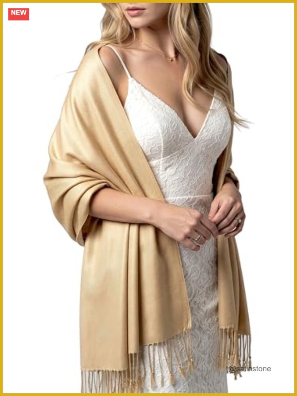 Soft Silky Pashmina Scarf Wrap for Women, Lightweight Shawl for Evening